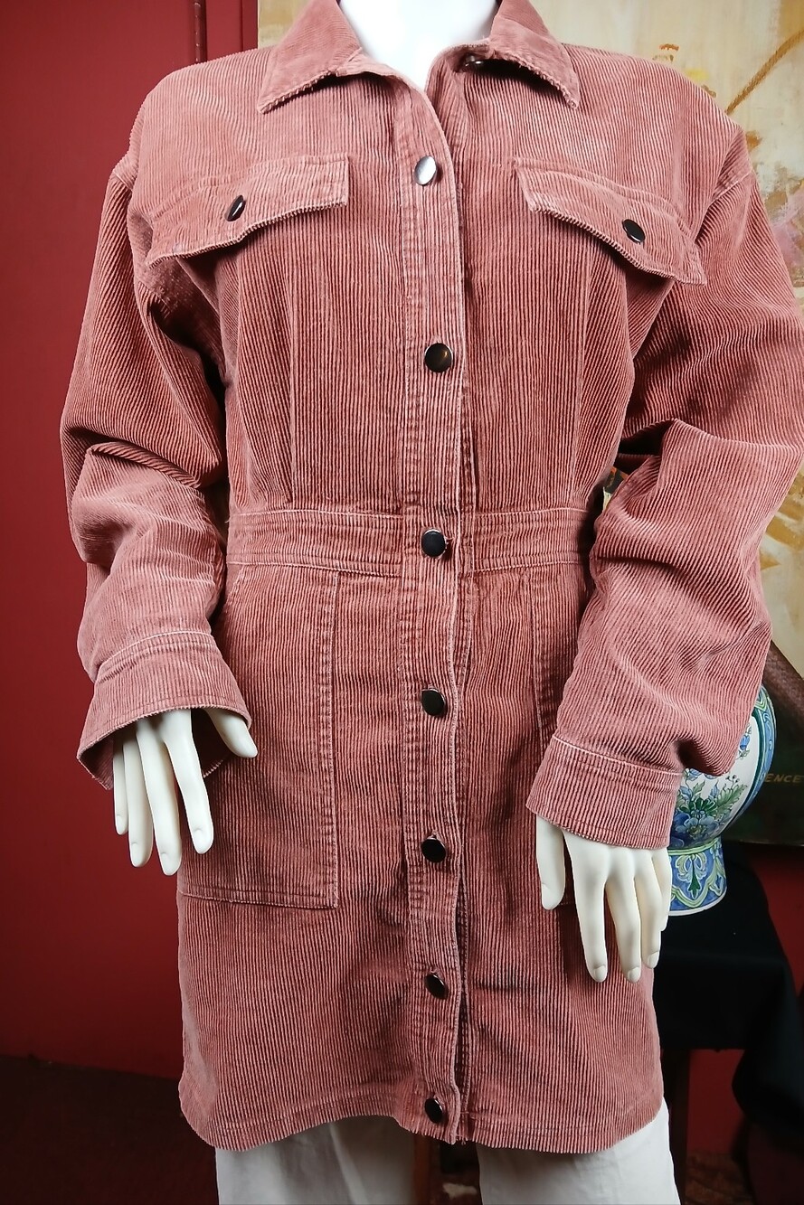 Emory Park Rust Corduroy Button Mini Dress Size S
